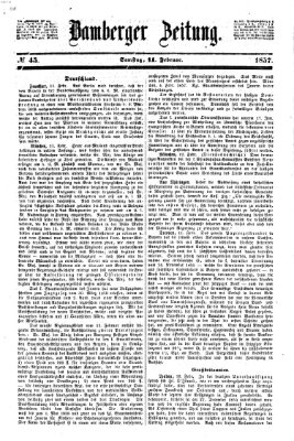 Bamberger Zeitung Samstag 14. Februar 1857