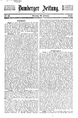 Bamberger Zeitung Sonntag 22. Februar 1857