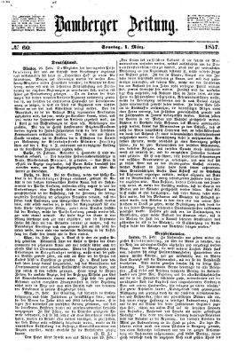 Bamberger Zeitung Sonntag 1. März 1857