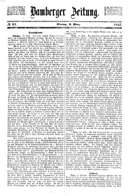 Bamberger Zeitung Montag 2. März 1857