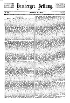 Bamberger Zeitung Mittwoch 11. März 1857