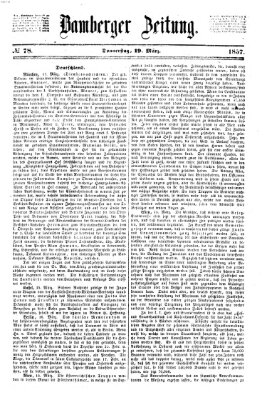 Bamberger Zeitung Donnerstag 19. März 1857