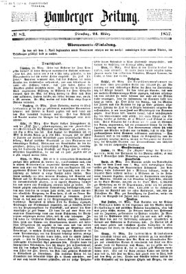 Bamberger Zeitung Dienstag 24. März 1857