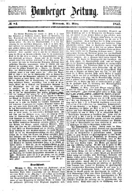 Bamberger Zeitung Mittwoch 25. März 1857