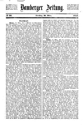 Bamberger Zeitung Dienstag 31. März 1857