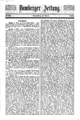 Bamberger Zeitung Donnerstag 2. April 1857