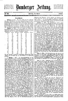 Bamberger Zeitung Freitag 3. April 1857