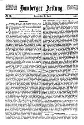 Bamberger Zeitung Donnerstag 9. April 1857