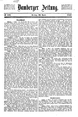 Bamberger Zeitung Freitag 10. April 1857