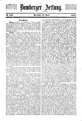 Bamberger Zeitung Mittwoch 15. April 1857