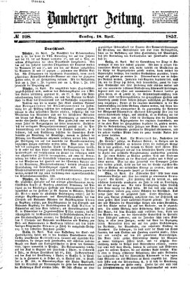 Bamberger Zeitung Samstag 18. April 1857