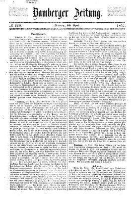 Bamberger Zeitung Montag 20. April 1857