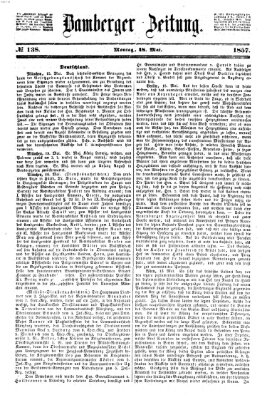 Bamberger Zeitung Montag 18. Mai 1857