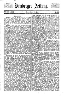 Bamberger Zeitung Donnerstag 11. Juni 1857