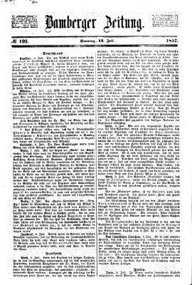 Bamberger Zeitung Sonntag 12. Juli 1857