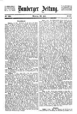 Bamberger Zeitung Montag 13. Juli 1857