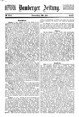 Bamberger Zeitung Donnerstag 30. Juli 1857