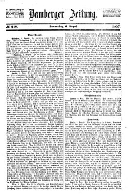 Bamberger Zeitung Donnerstag 6. August 1857