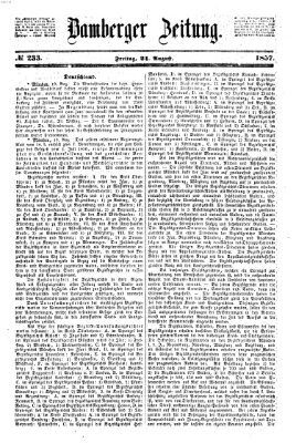 Bamberger Zeitung Freitag 21. August 1857