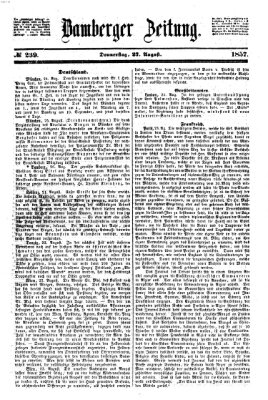 Bamberger Zeitung Donnerstag 27. August 1857