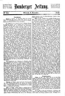 Bamberger Zeitung Mittwoch 2. September 1857