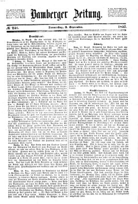 Bamberger Zeitung Donnerstag 3. September 1857