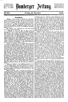 Bamberger Zeitung Dienstag 15. September 1857