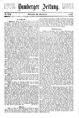 Bamberger Zeitung Mittwoch 16. September 1857