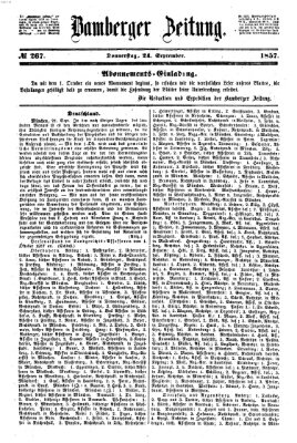 Bamberger Zeitung Donnerstag 24. September 1857