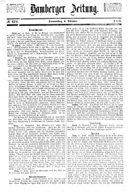 Bamberger Zeitung Donnerstag 1. Oktober 1857