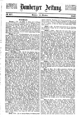 Bamberger Zeitung Sonntag 4. Oktober 1857