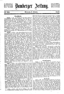 Bamberger Zeitung Mittwoch 7. Oktober 1857