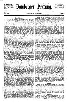 Bamberger Zeitung Dienstag 3. November 1857