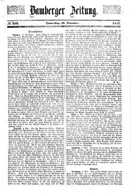 Bamberger Zeitung Donnerstag 12. November 1857