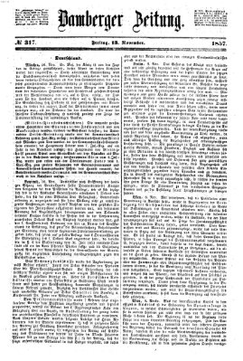 Bamberger Zeitung Freitag 13. November 1857