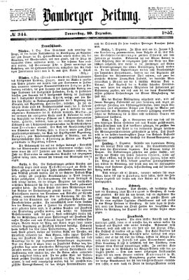 Bamberger Zeitung Donnerstag 10. Dezember 1857