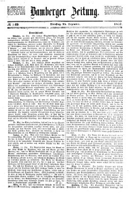 Bamberger Zeitung Dienstag 15. Dezember 1857