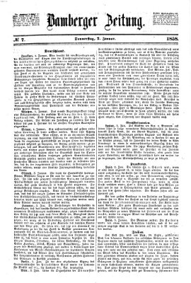 Bamberger Zeitung Donnerstag 7. Januar 1858