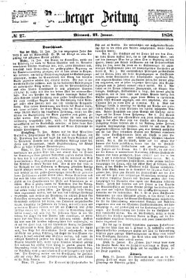 Bamberger Zeitung Mittwoch 27. Januar 1858