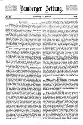 Bamberger Zeitung Donnerstag 4. Februar 1858