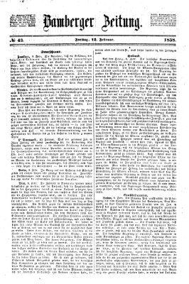 Bamberger Zeitung Freitag 12. Februar 1858