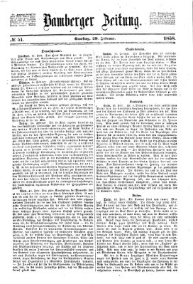 Bamberger Zeitung Samstag 20. Februar 1858