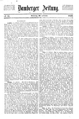 Bamberger Zeitung Sonntag 21. Februar 1858