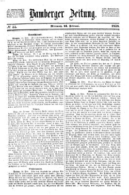 Bamberger Zeitung Mittwoch 24. Februar 1858