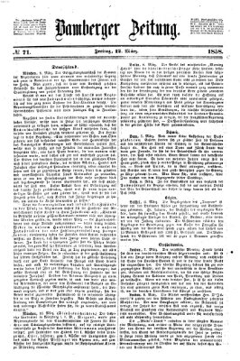 Bamberger Zeitung Freitag 12. März 1858