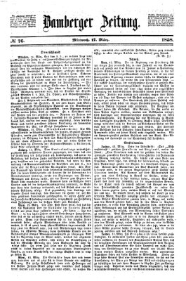 Bamberger Zeitung Mittwoch 17. März 1858