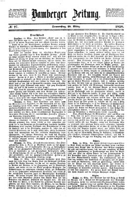 Bamberger Zeitung Donnerstag 18. März 1858