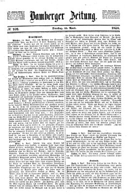 Bamberger Zeitung Dienstag 13. April 1858