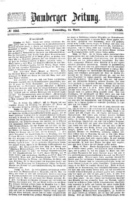 Bamberger Zeitung Donnerstag 15. April 1858