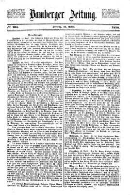 Bamberger Zeitung Freitag 16. April 1858